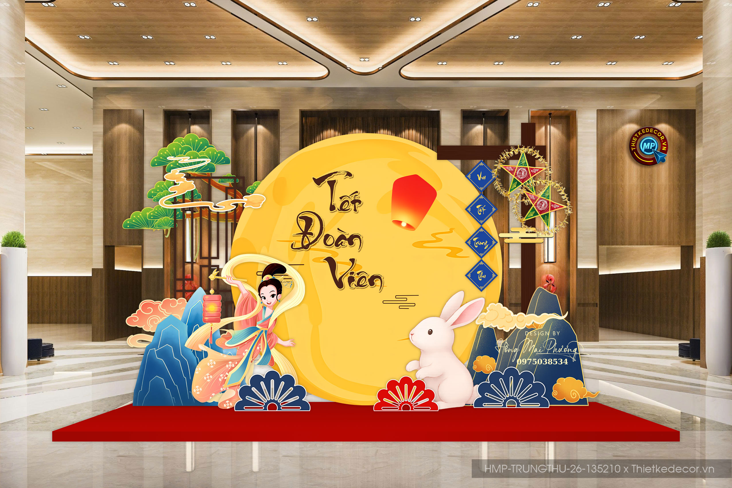 Tết Đoàn Viên- Trung thu tone vàng mix xanh - Big Moon